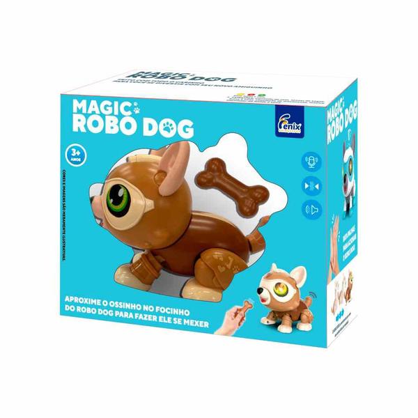 Imagem de Brinquedo Robô Cachorro Eletrônico - Magic Robô Dog com Som e Luz - Caramelo - Fenix