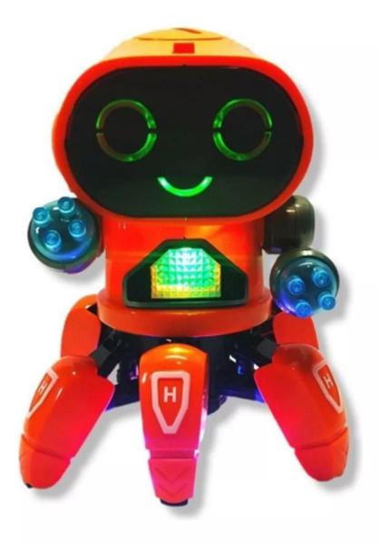 Imagem de Brinquedo Robô Dança Boneco Robot Aranha Emite Som Luz Led Musica Movimentos