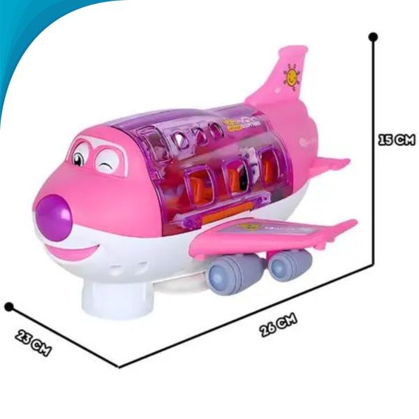 Imagem de Brinquedo Rosa Infantil Feminino Avião Educativo Musical Com Luzes Entrega Imediata Alta Qualidade Para Sua Filha