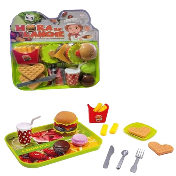 Imagem de Brinquedo Sanduíche Lanche Suco Batata Frita - Fast Food Hora Do Lanche Infantil