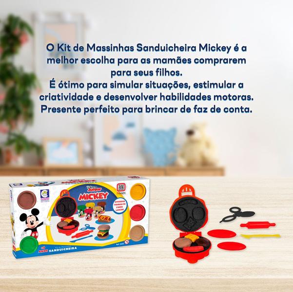 Imagem de Brinquedo Sanduicheira Cojunto Massinha Modelar Mickey Mouse