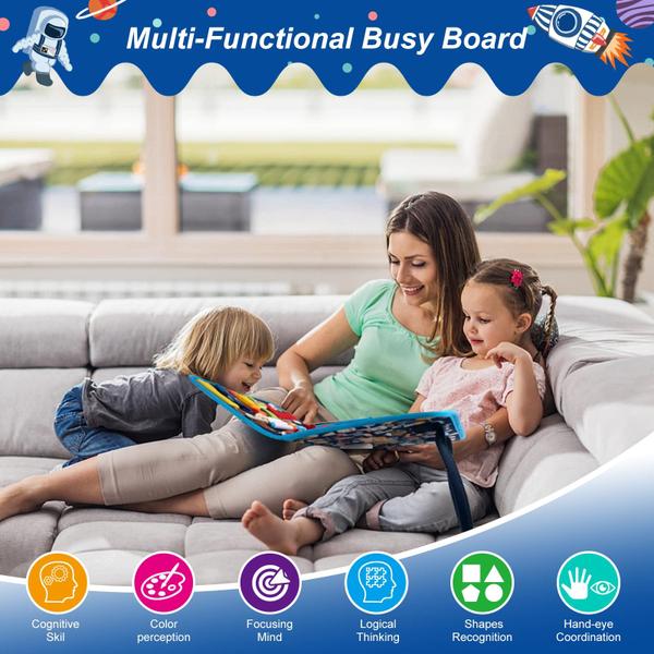 Imagem de Brinquedo sensorial Busy Board POCHY Montessori para crianças de 1 ano ou mais