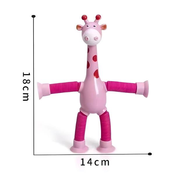 Imagem de Brinquedo Sensorial de Girafa para Crianças - Ventosa Telescópica, Squeeze e Pop