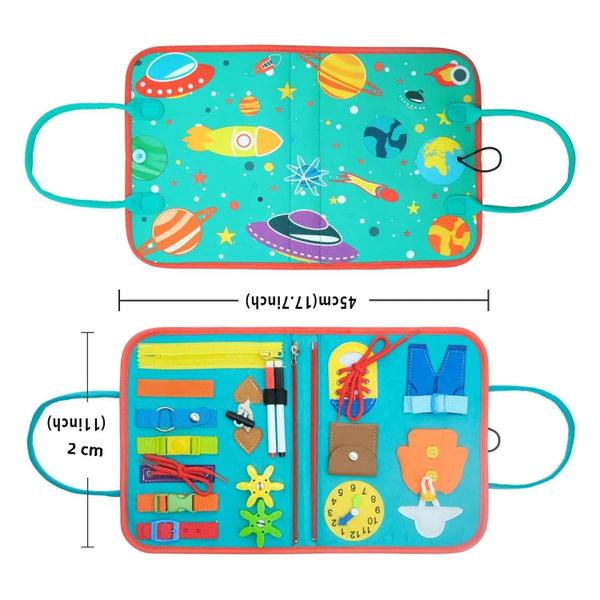 Brinquedo Sensorial Educacional Montessori - Tabuleiro de Atividades para Crianças de 1 a 3 Anos Imagem de Brinquedo Sensorial Educacional Montessori - Tabuleiro de Atividades para Crianças de 1 a 3 Anos
