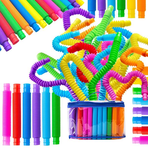 Imagem de Brinquedo sensorial Fidget Pop Tubes SANFENSUGAR, pacote com 72 unidades, para crianças