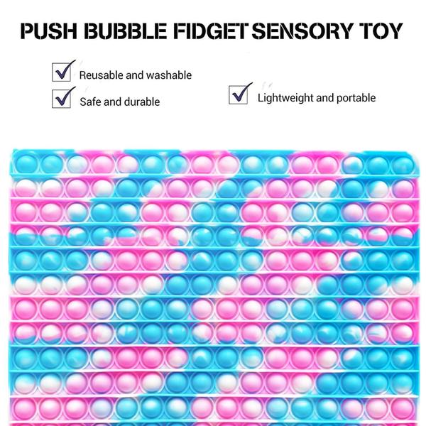 Imagem de Brinquedo sensorial Fidget Wuximde Push Pop Bubble, tamanho grande, rosa