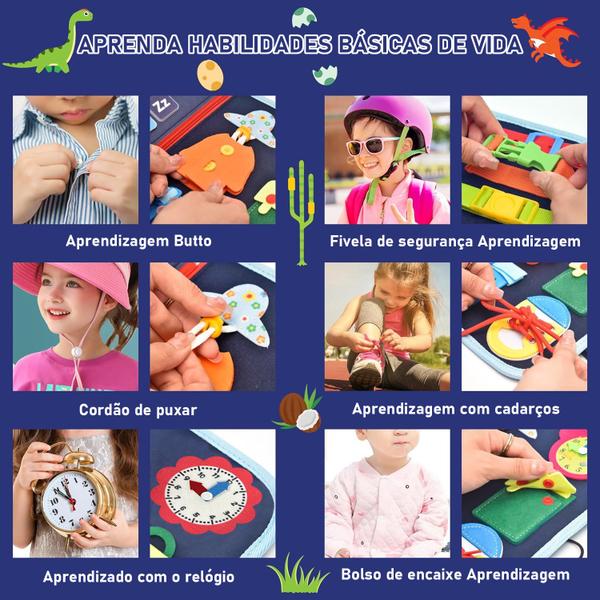 Imagem de Brinquedo Sensorial Infantil Educativos Atividades Pré-escolares Aprender Habilidades Motoras Finas Montessori Kit Completo