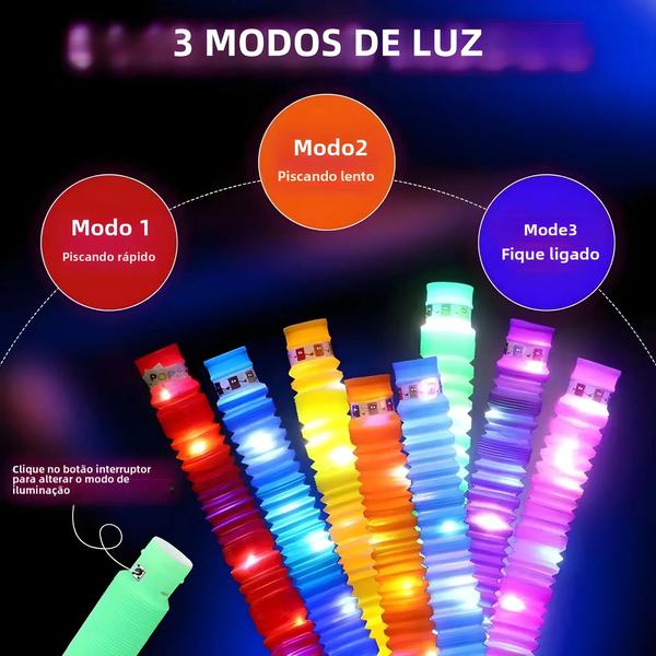 Imagem de Brinquedo Sensorial LED FlashTube - Alívio do Estresse para Crianças e Adultos (Autismo)