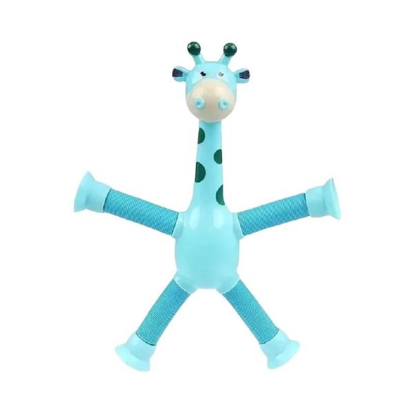 Imagem de Brinquedo Sensorial Montessori - Girafa Telescópica com Ventosas e Tubos Pop