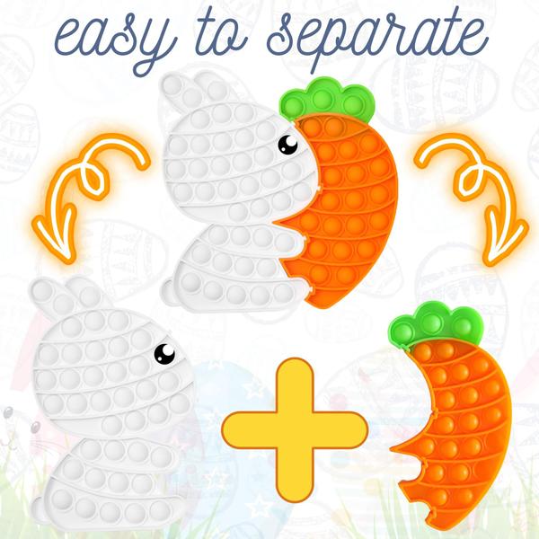 Imagem de Brinquedo sensorial PETBSNVB Bunny Carrot Pop Bubble Fidget Kids 3-9Y