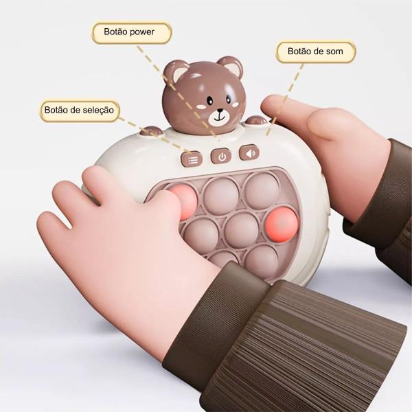 Imagem de Brinquedo Sensorial Pop It Mini Gamer Fidget Toy Urso