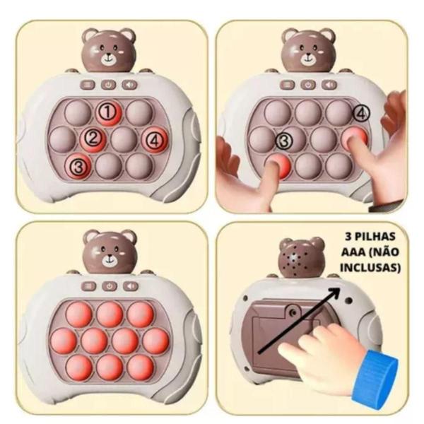 Imagem de Brinquedo Sensorial Pop It Mini Gamer - Fidget Toy Urso