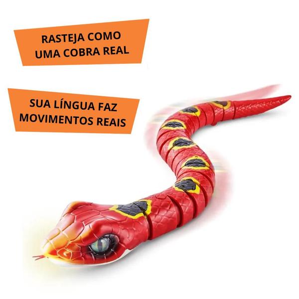 Imagem de Brinquedo Serpente Robô Alive Cobra Zuru Com Movimentos E Luzes Articulado Rasteja Original