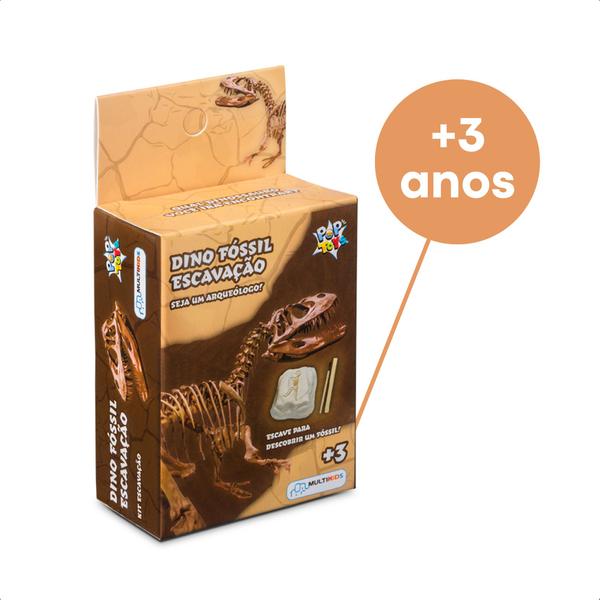 Imagem de Brinquedo Sortido Escavação Dinossauro Fóssil Jurassic Fun Pop Toy Kit Escavação - BR1447 Multikids