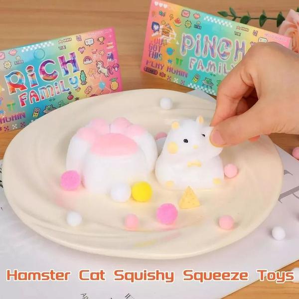 Imagem de Brinquedo Squeeze Hamster Squishy, 2 peças para aliviar o estresse