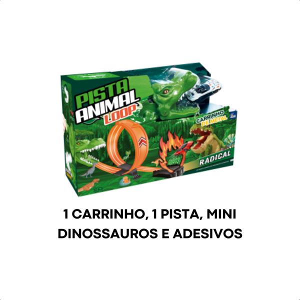 Brinquedo Super Pista Loop de Dinossauro com Carrinho de Metal Manobra Radical Infantil - Fenix SPA-027D - Fenix Brinquedos Imagem de Brinquedo Super Pista Loop de Dinossauro com Carrinho de Metal Manobra Radical Infantil - Fenix SPA-027D