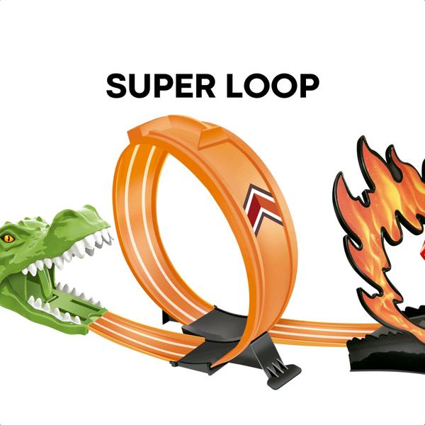 Brinquedo Super Pista Loop de Dinossauro com Carrinho de Metal Manobra Radical Infantil - Fenix SPA-027D - Fenix Brinquedos Imagem de Brinquedo Super Pista Loop de Dinossauro com Carrinho de Metal Manobra Radical Infantil - Fenix SPA-027D