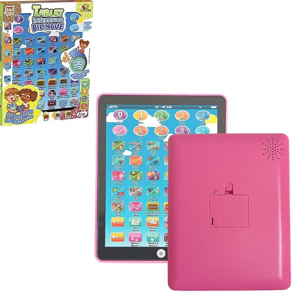 Imagem de Brinquedo Tablet Interativo Bilíngue 3 Art Brink Rosa 24M+