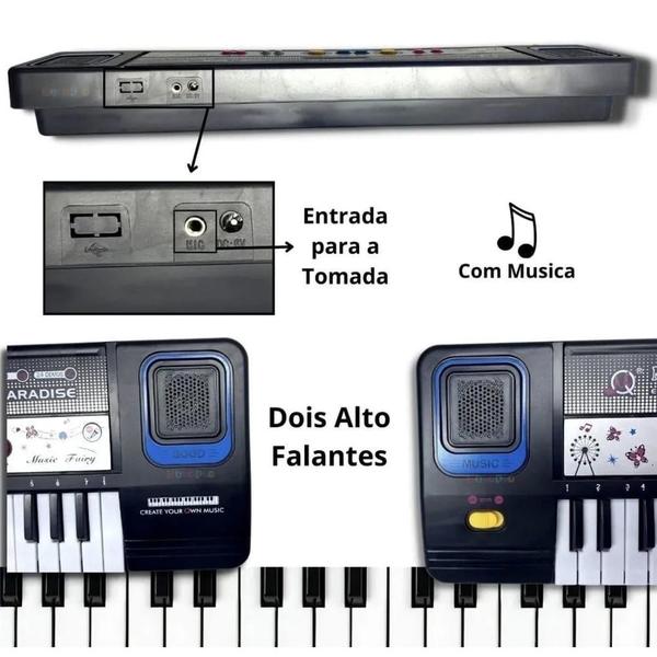 Imagem de Brinquedo Teclado Infantil Musical Eletrônico com Microfone e Fonte Bivolt