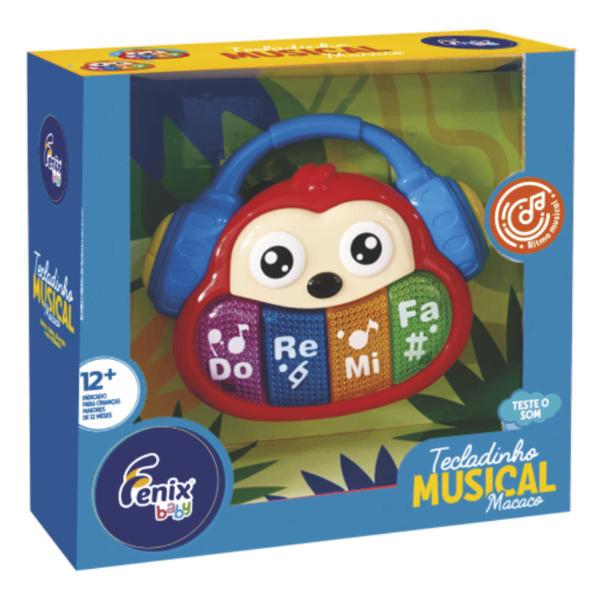 Imagem de Brinquedo Teclado Musical Infantil Macaco Marrom Fenix