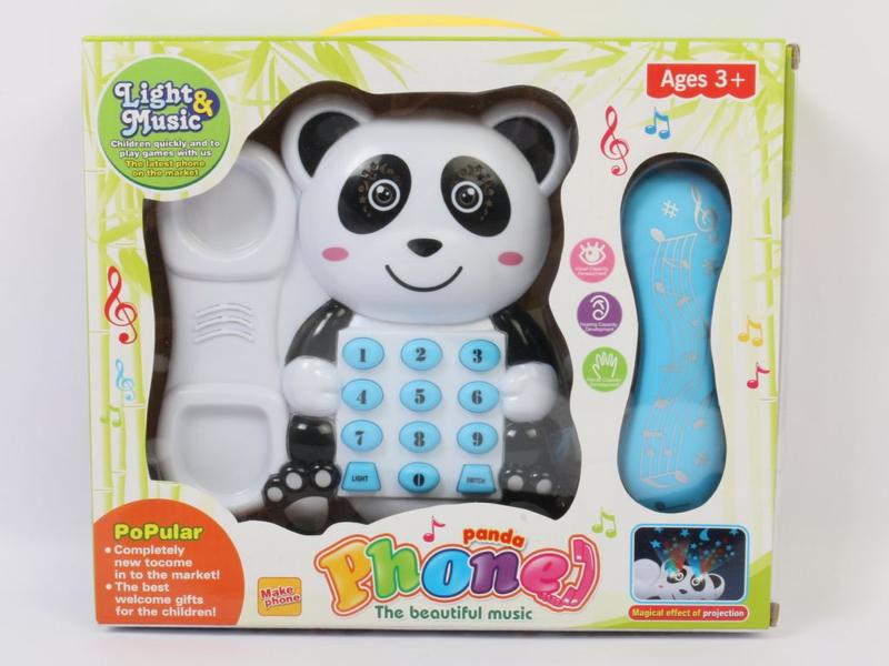 Imagem de Brinquedo telefone de panda com som e luz- azul