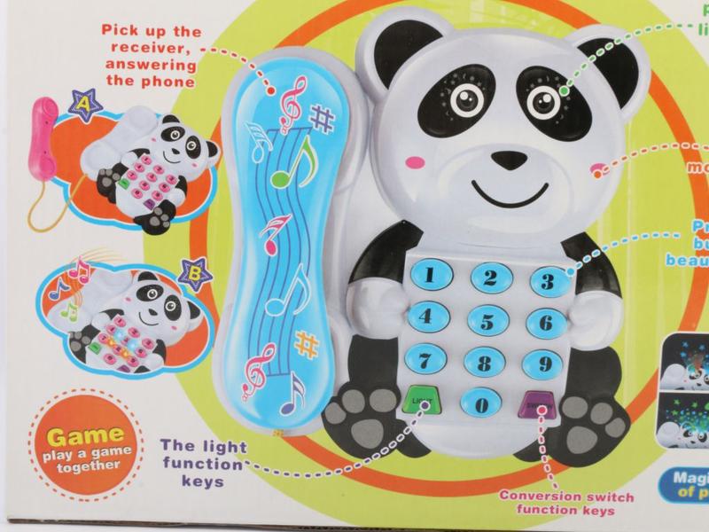 Imagem de Brinquedo telefone de panda com som e luz- azul