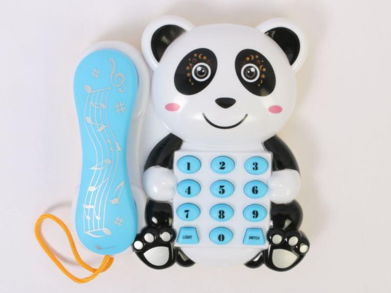 Imagem de Brinquedo telefone de panda com som e luz- azul