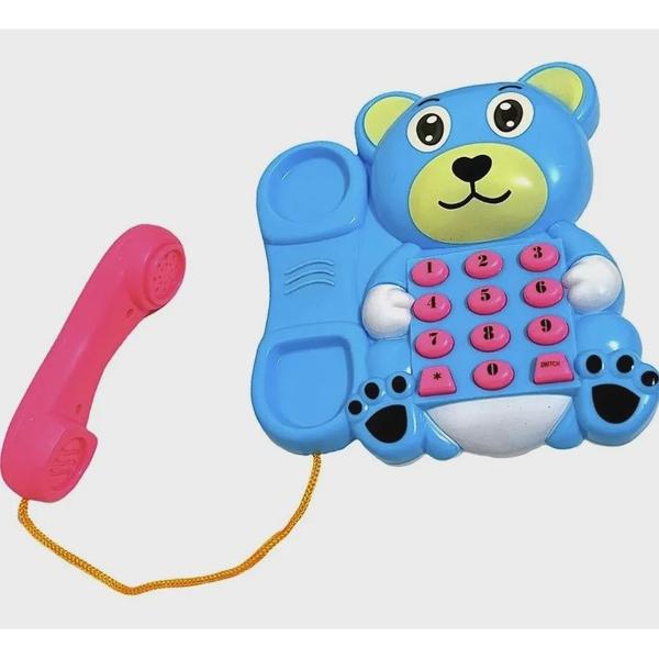 Imagem de Brinquedo Telefone Infantil Musical Com Som E Luzes Azul