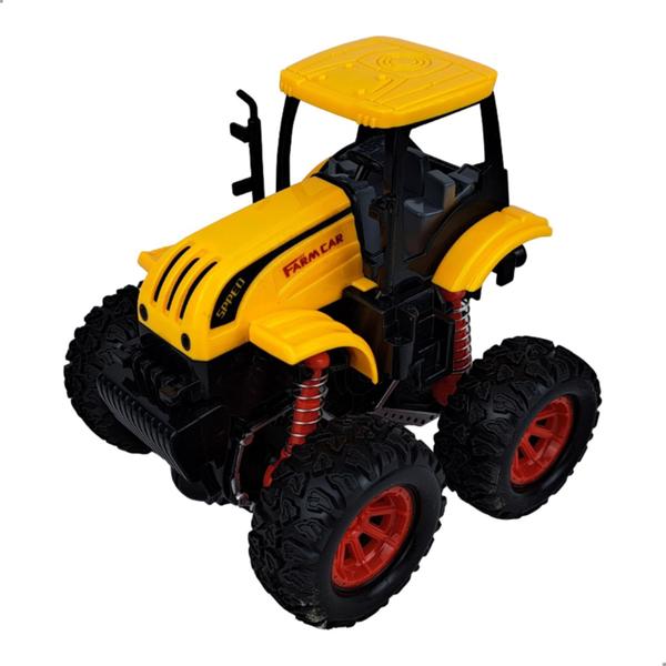 Imagem de Brinquedo Trator Fazendeiro 4x4 Fricção Suspensão Independente Giro 360º