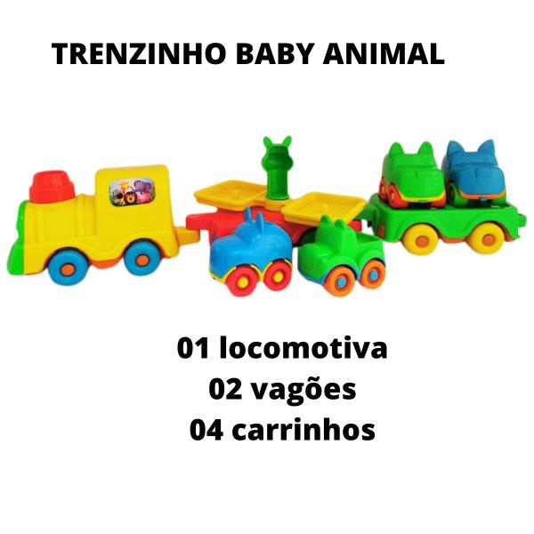 Imagem de Brinquedo trenzinho infantil pedagogico com carrinhos 