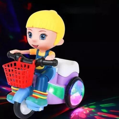 Imagem de Brinquedo Triciclo Bate Volta Empina Gira 360 Som Luz Menina