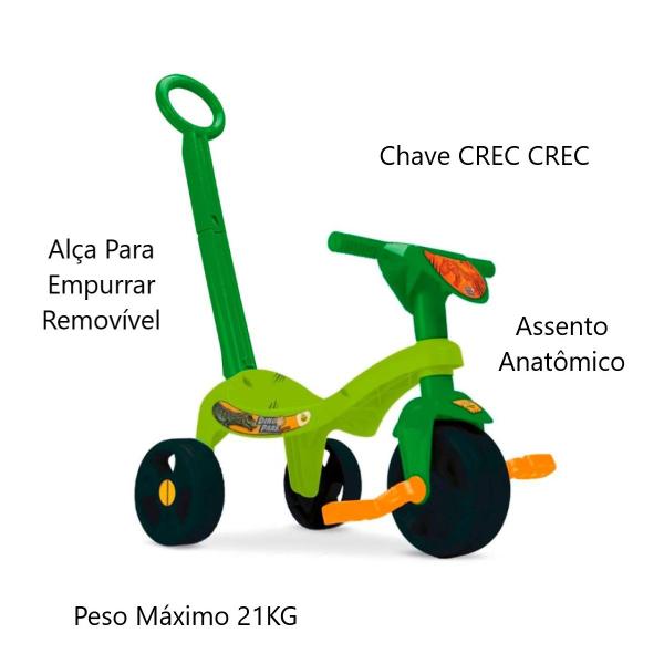 Imagem de Brinquedo Triciclo Motoquinha Tchuco Dino Park Com Haste