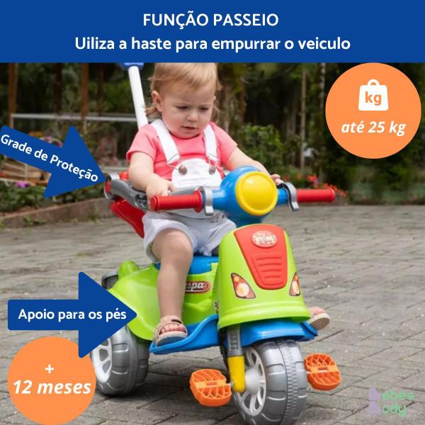 Imagem de Brinquedo Tricicolo Avespa Empurrar Pedal Menino Menina Presente Motoca 1 2 anos