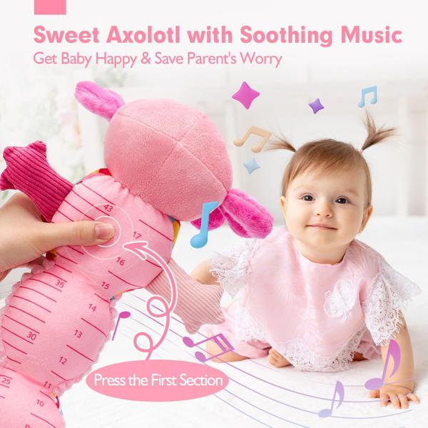 Imagem de Brinquedo Tummy Time Shahaland Musical Axolotl Plush para 0-6 meses