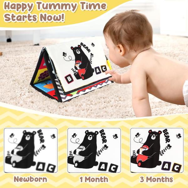 Imagem de Brinquedo Tummy Time URMYWO preto e branco com espelho de bebê 0-12M