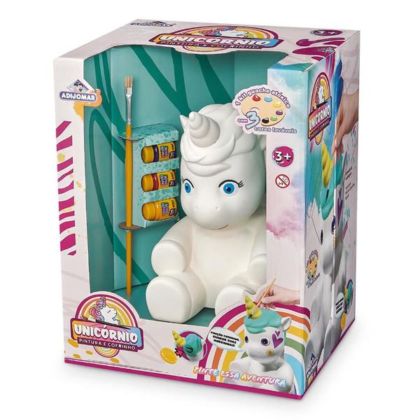 Imagem de Brinquedo Unicórnio Em Branco P/ Pintar Pedagógico Infantil - Adijomar