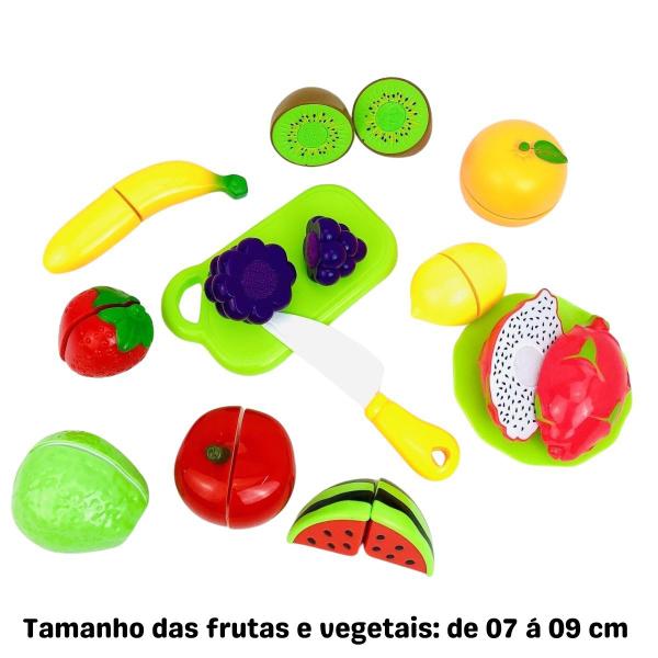 Imagem de  Brinquedo Vegetais e Frutinhas tiras autocolantes Para Cortar 14 Peças 