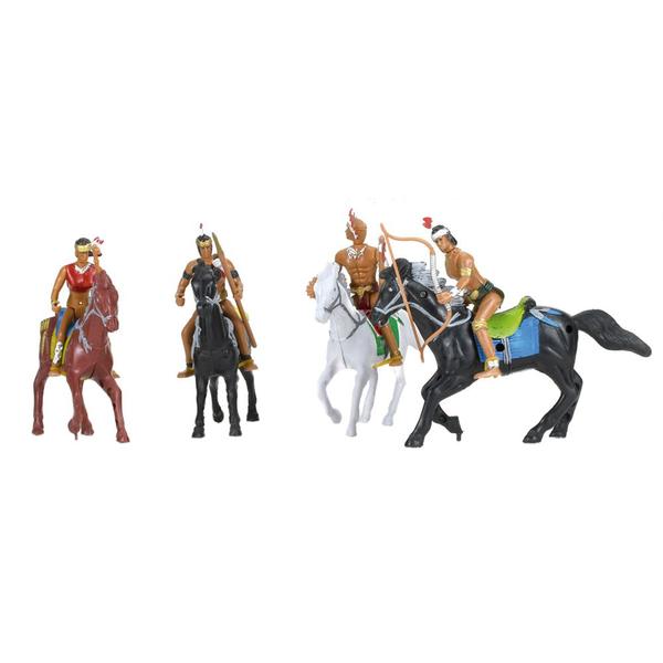 Imagem de Brinquedo Velho Oeste Boneco E Cavalo Modelos Sortidos Faroeste Índios e Cowboys