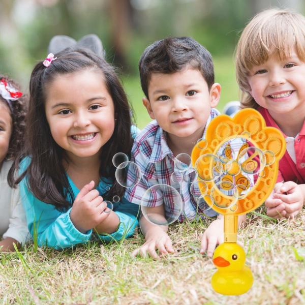 Imagem de Brinquedos Bolha de Sabão Moinho giratorio para criança cata vento lança bolha astronauta