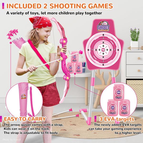 Imagem de Brinquedos Bow and Arrow GMAOPHY para meninas de 5 a 10 anos com luzes LED