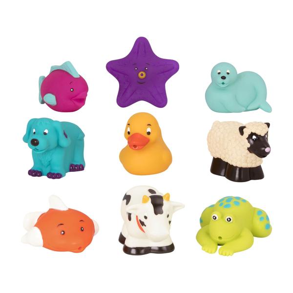 Imagem de Brinquedos de banho Battat Bath Buddies 9 Animal Squirters 10 meses ou mais