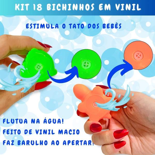 Imagem de Brinquedos De Banho Do Bebê Bichinhos De Vinil Infantil