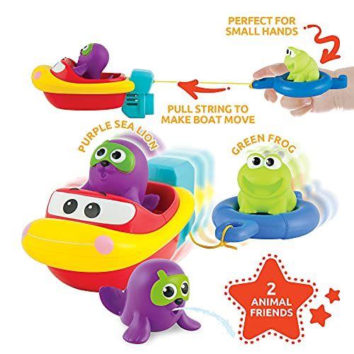 Imagem de Brinquedos de Banho KiddoLab para Crianças 1-3 - Pull and Go Toy Boat para Acessórios Flutuantes de Playtime piscina - Brinquedos de Banheira para Bebês e Crianças de 1,2,3 anos de idade.