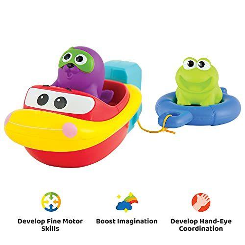 Imagem de Brinquedos de Banho KiddoLab para Crianças 1-3 - Pull and Go Toy Boat para Acessórios Flutuantes de Playtime piscina - Brinquedos de Banheira para Bebês e Crianças de 1,2,3 anos de idade.