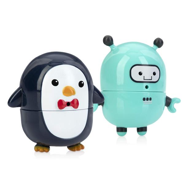 Imagem de Brinquedos de banho Nuby Silly Squirts Robot and Penguin, 2 unidades