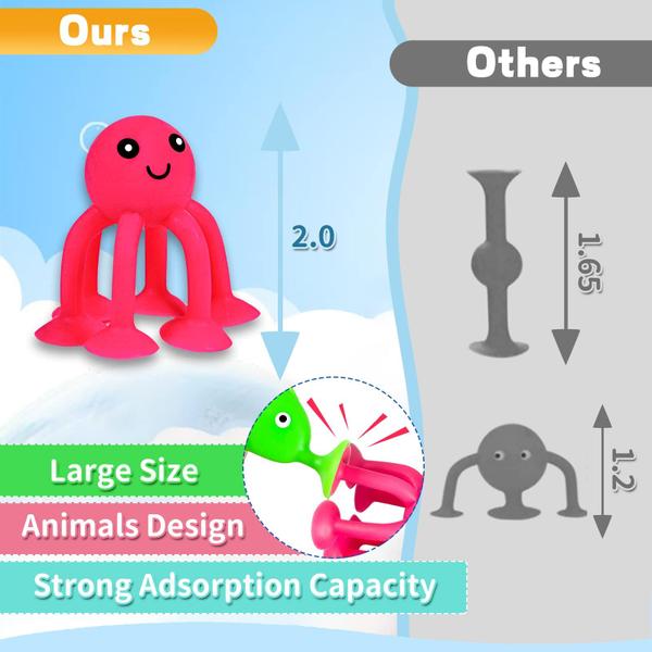 Imagem de Brinquedos de banho Texviko Suction Cup Silicone Ocean Animals 18 unidades