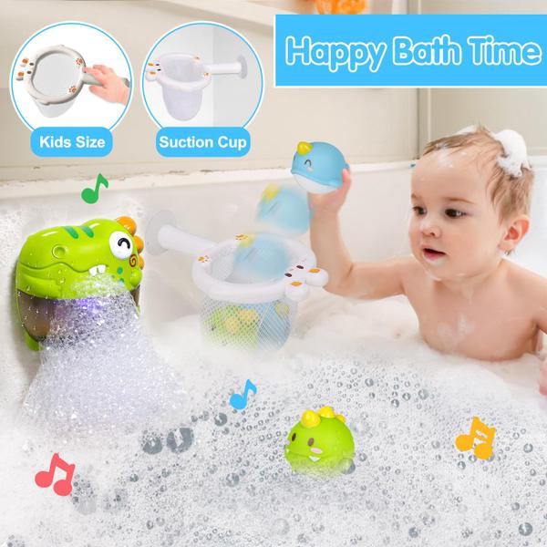 Imagem de Brinquedos de banho Toddler Bubbles, brinquedo de banho iluminado para crianças de 1 a 3 anos, brinquedo de banheira para bebês, corrediça, máquina de