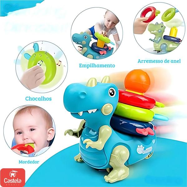 Imagem de Brinquedos de Dinossauro com Argolas - Luz, Som e Movimento para Diversão Infantil - Castela