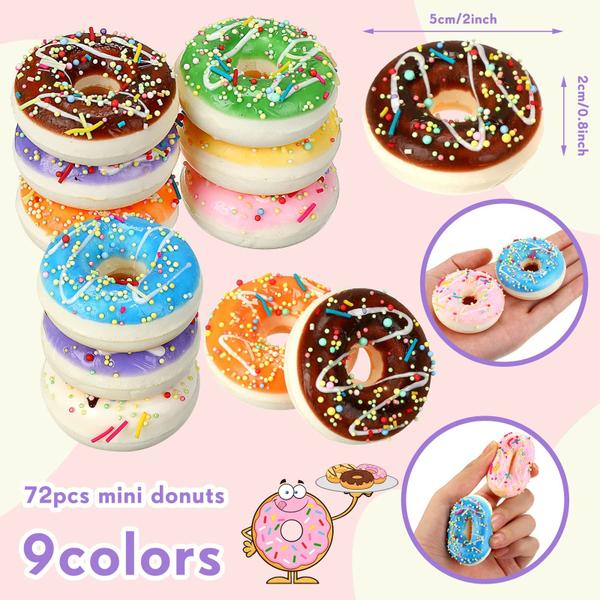 Imagem de Brinquedos de donut Stress Relief Jerify 72 unidades para decoração de festas