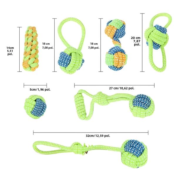 Imagem de Brinquedos de Mastigar para Cães - 4 ou 7 Peças - Nós de Corda Resistentes